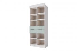 ЛАВИС СД 900.1/2 Стеллаж 900 с ящиками (белый/зеленый софт/ручка черная) | подробнее ЛАВИС СД 900.1/2 Стеллаж 900 с ящиками (белый/зеленый софт/ручка черная) | фото