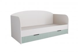 ЛАВИС ДКД 2000.1 Кровать с ящиками (белый/зеленый софт/ручка черная) | подробнее ЛАВИС ДКД 2000.1 Кровать с ящиками (белый/зеленый софт/ручка черная) | фото
